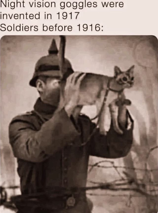 Night vision goggles were invented in 1917 soldiers before 1916 Ge