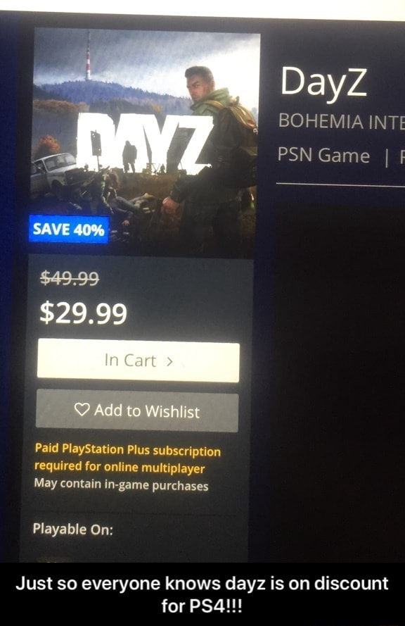 Dayz discount hot sale code ps4