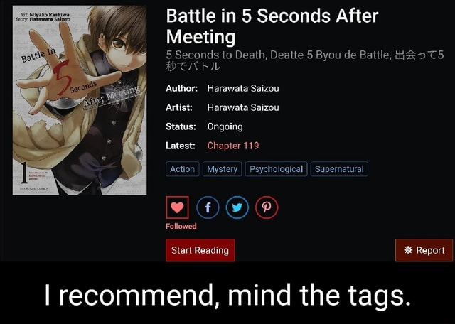 Battle in 5 Seconds After Meeting 5 Seconds to Death, Deatte 5