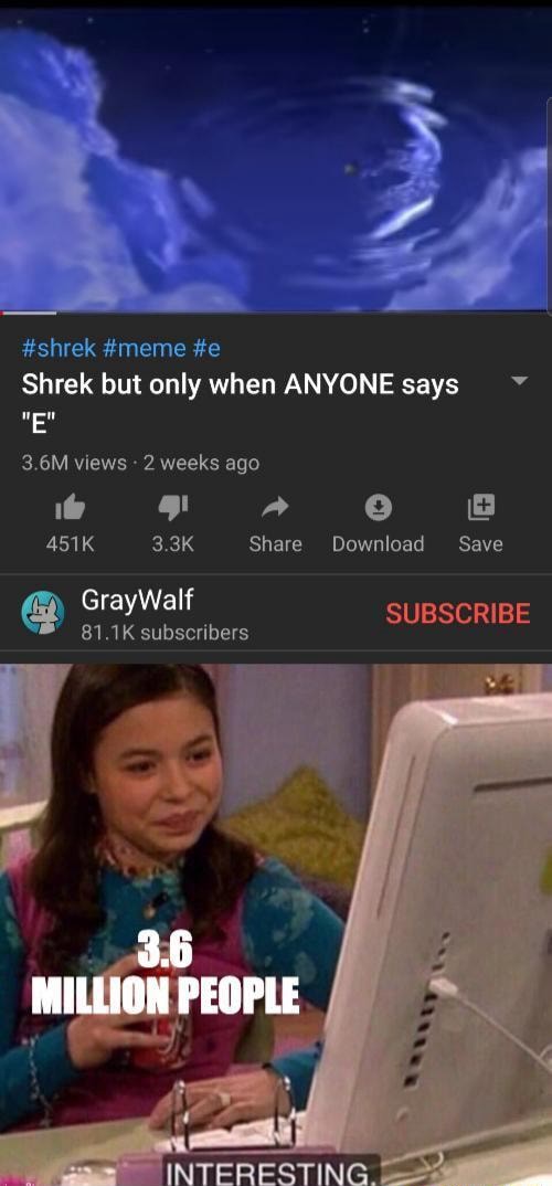 Shrek 2 but only when ANYONE says E 