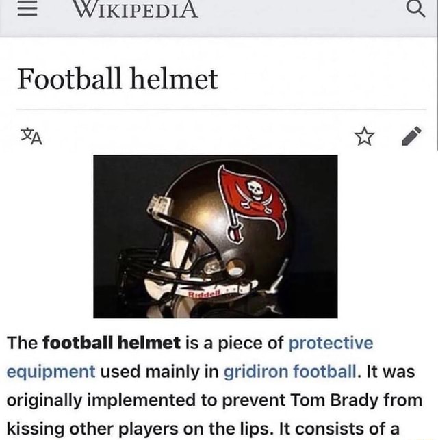 Football helmet, American Football Wiki