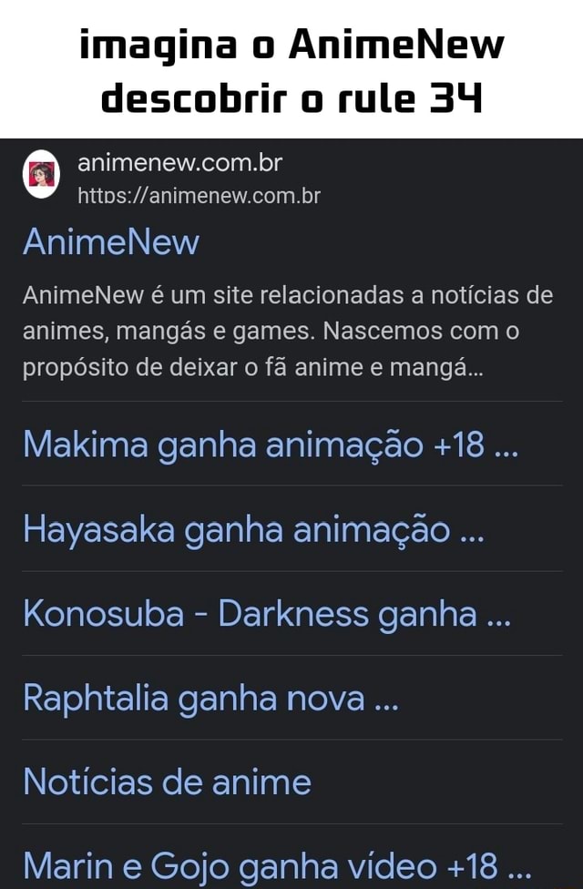 Imagina o AnimeNew descobrir o rule 34 animenew.com.br AnimeNew AnimeNew é  um site relacionadas