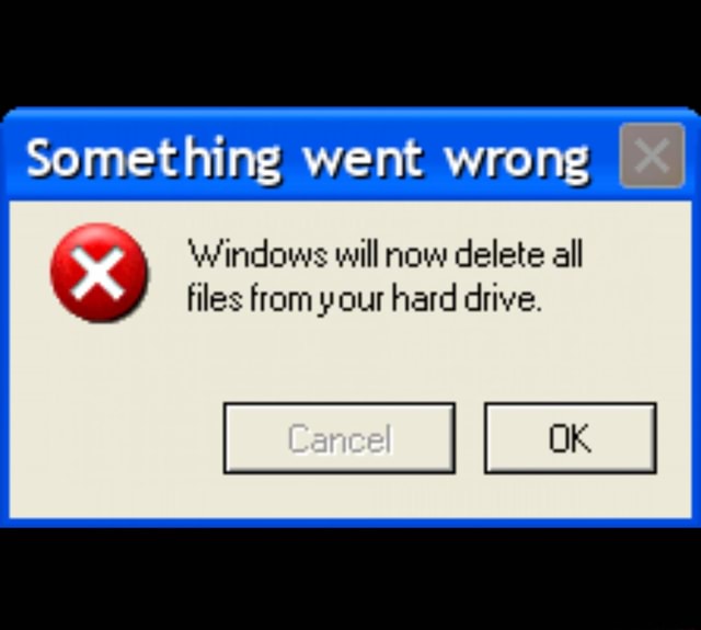 Something went wrong Windows will now delete all files from your hard ...