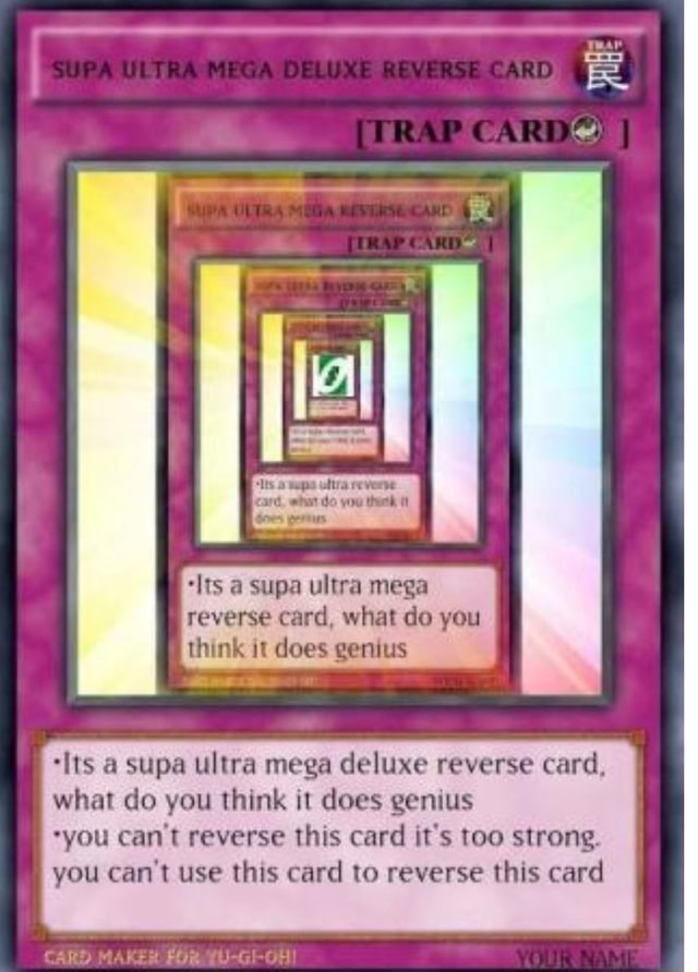 Mega Reverse Card Imune a todos os outros reverses Card e a ele mesmo imune  a