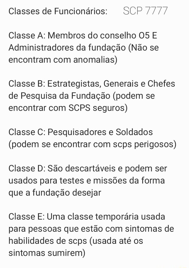 Fundação SCP - A Classe D