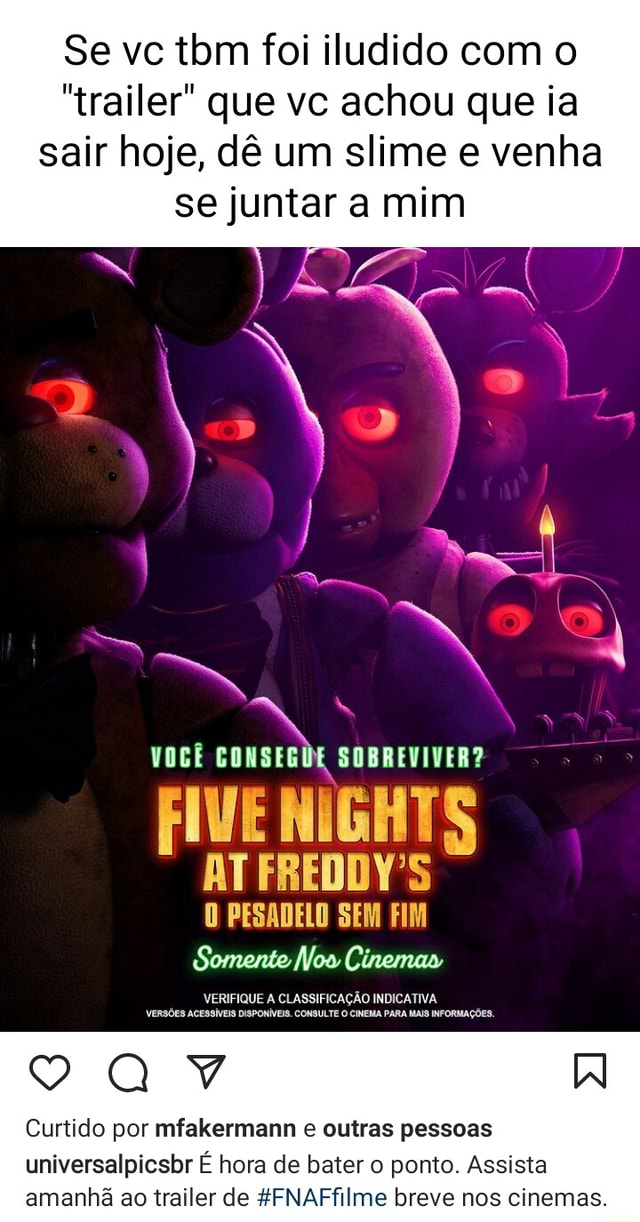 Five Nights at Freddy's  Qual a classificação indicativa do filme