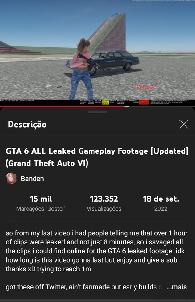 Descricao x GTA 6 ALL Leaked Gameplay Footage [Updated] (Grand Theft Auto  VI) Banden 15 mil