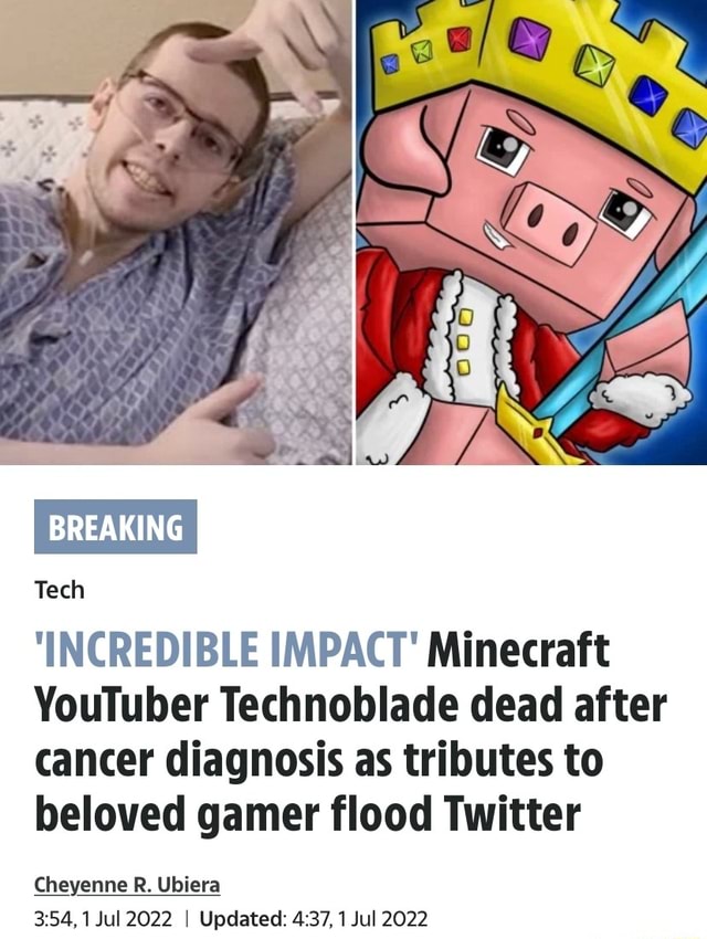Minecraft r Technoblade dead after cancer diagnosis as