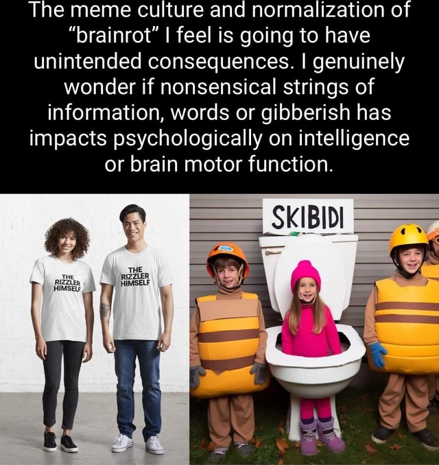 The meme culture and normalization of "brainrot" I feel is going to