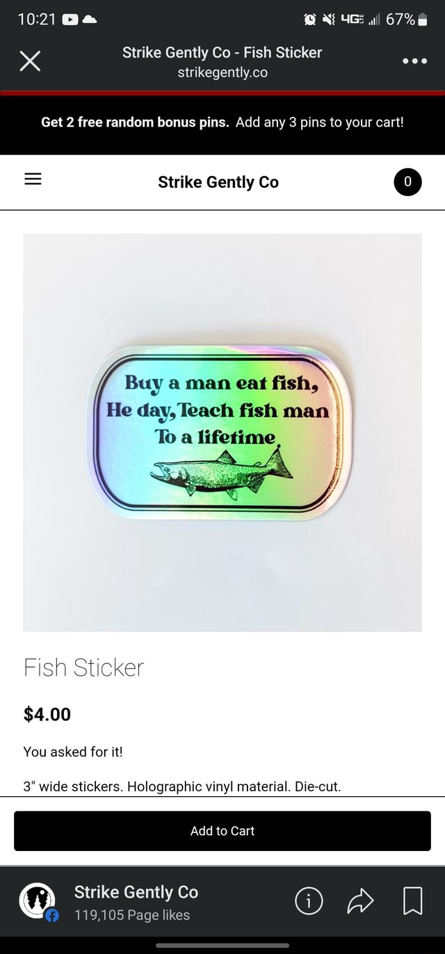 Strike Gently Co. | Buy A Man Eat Fish, Pin