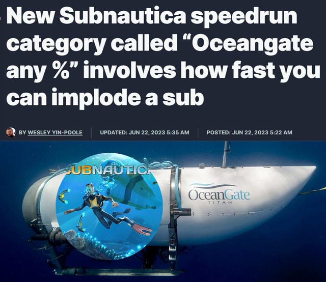 Subnautica World Record Speed Run REACTION 