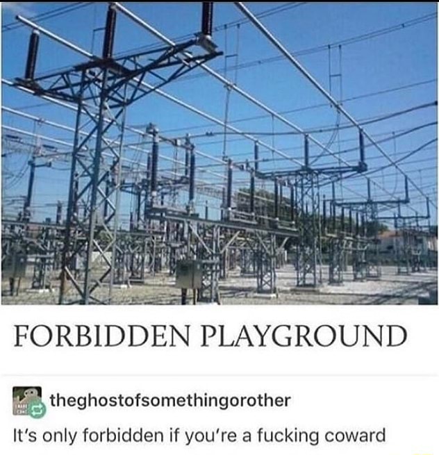 FORBIDDEN PLAYGROUND [E theghostofsomethingorother It's only forbidden if  you're a fucking coward - iFunny Brazil