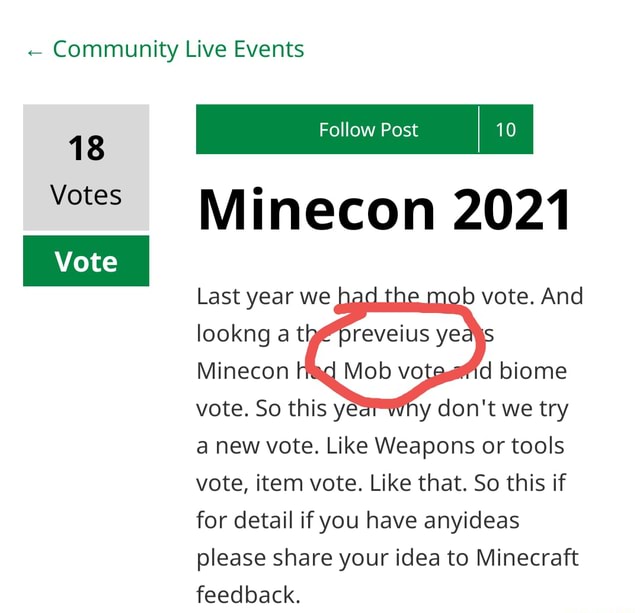 When is the Minecraft Mob Vote 2021?