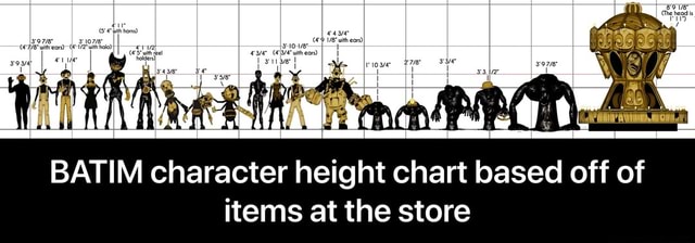 The Dark Revival of Bendy BATDR BATIM Height Comparison Height