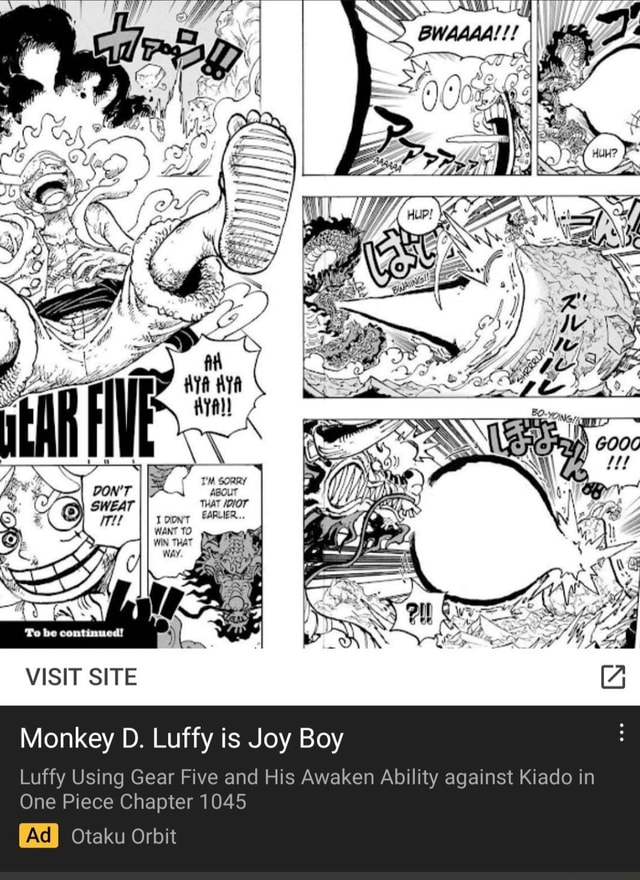 Luffy awakens Hito Hito No Mi and Gear 5, Kaido panics at Joy Boy