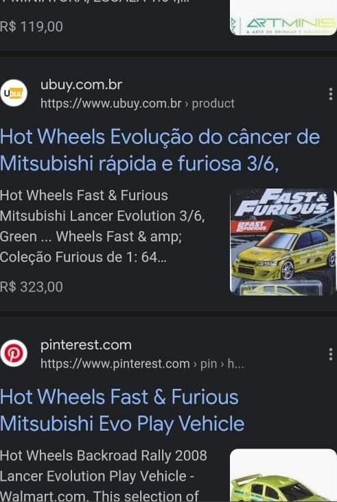 Hot Wheels Fast & Furious - Mitsubishi Lancer Evolution