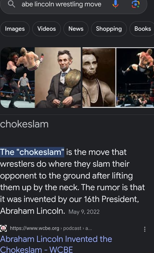 Lincoln wrestlingmove Images Videos News Shopping Books chokeslam The