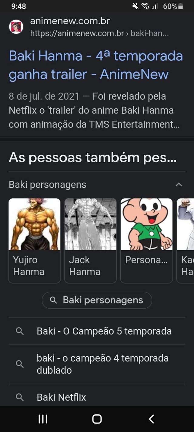 Animenew.com.br  baki-han Baki Hanma - 42 temporada ganha