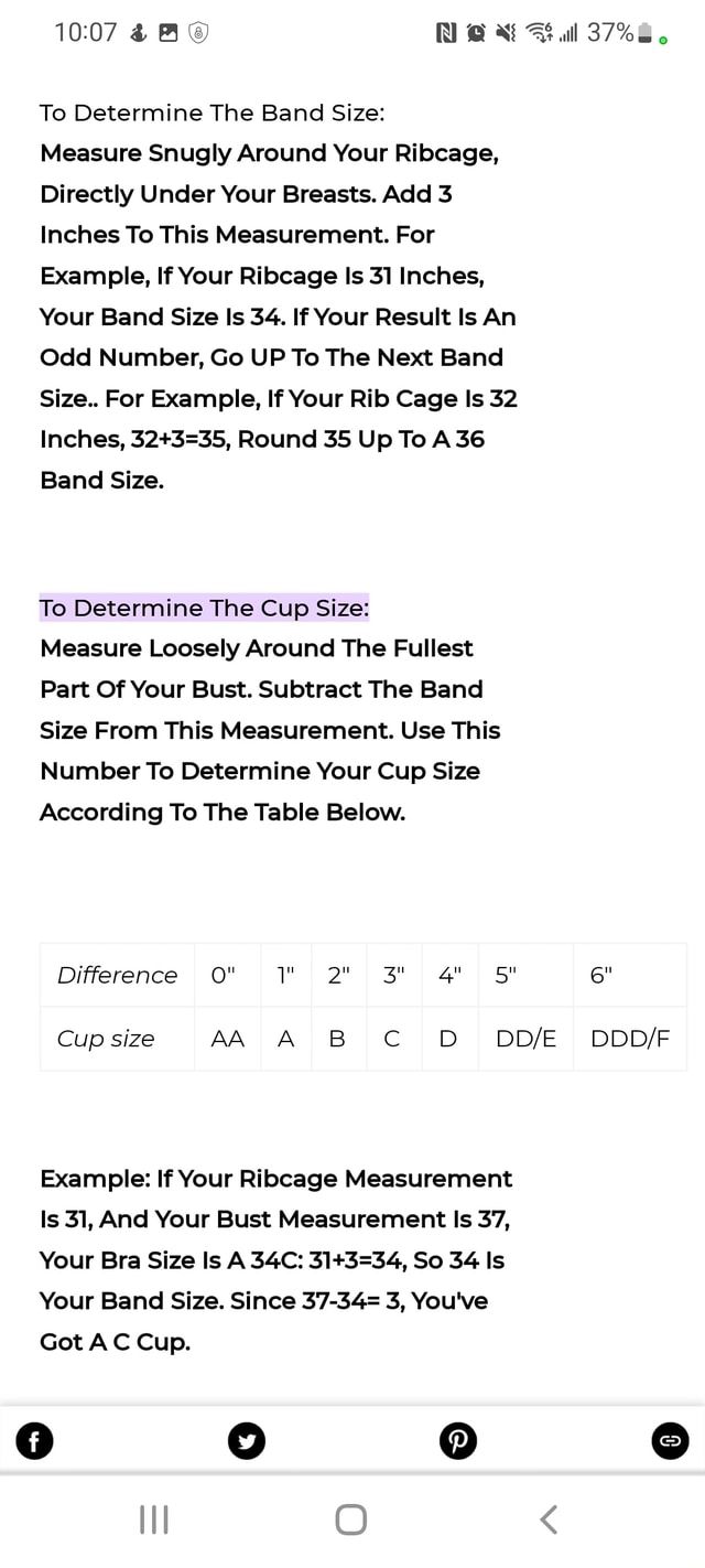 Ll To Determine The Band Size: Measure Snugly Around Your Ribcage, Directly  Under Your Breasts. Add