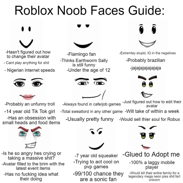 Not my faces 😭 : r/roblox