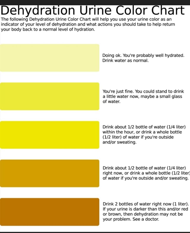 Dehydration Urine Color Chart The following Dehydration Urine Color ...