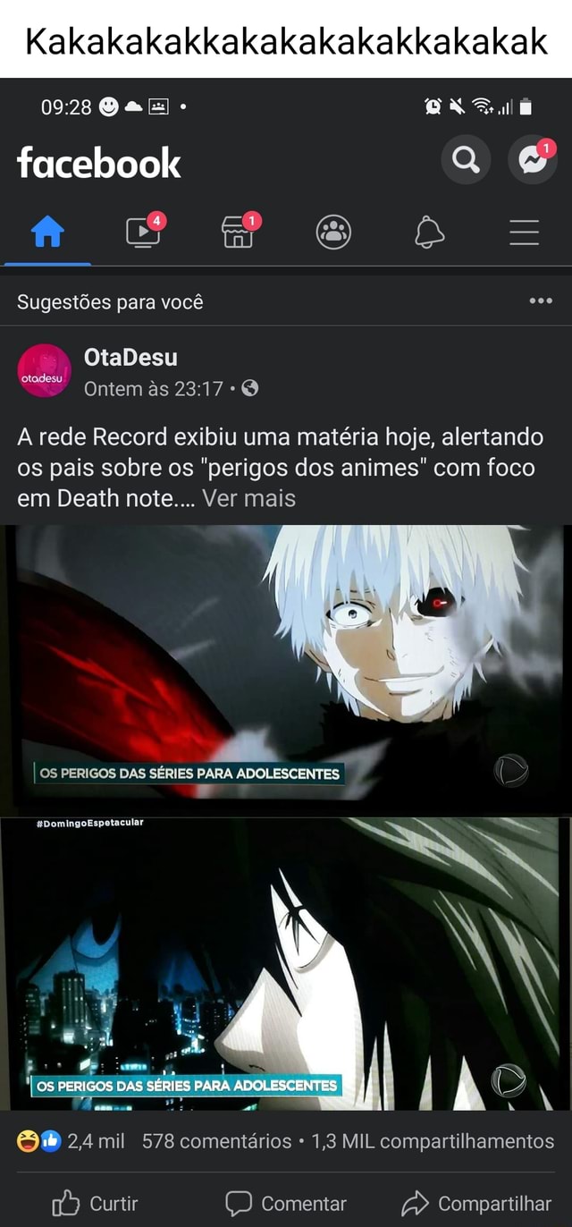 Death Note: Reportagem do Domingo Espetacular Revela Polmicas