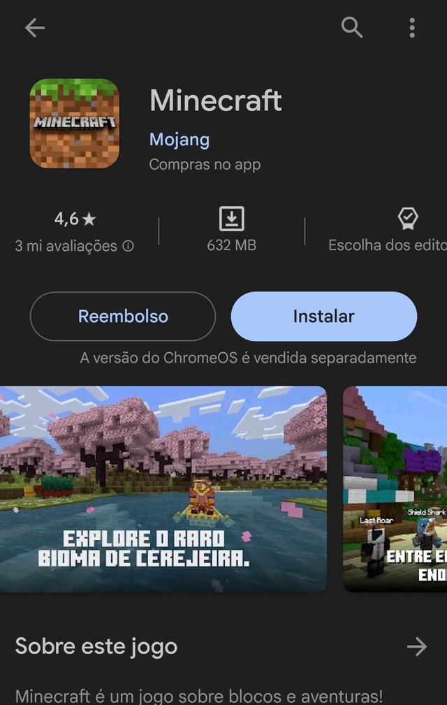 Galera é real Minecrafi Mojang Compras no app 4,6 I I 3 mi avaliações O 542