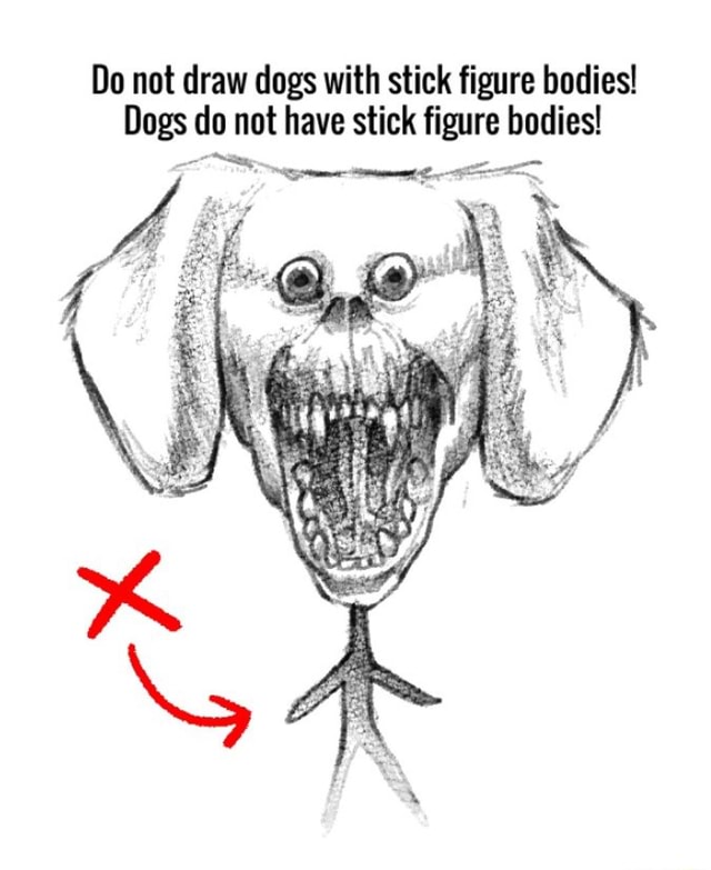 Shocking to a stick figure. Dog natter. ox