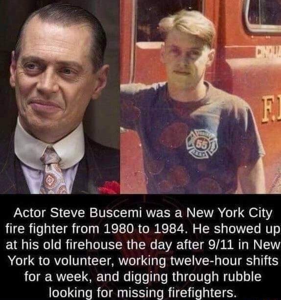 Actor Steve Buscemi was a New York City fire fighter from 1980 to