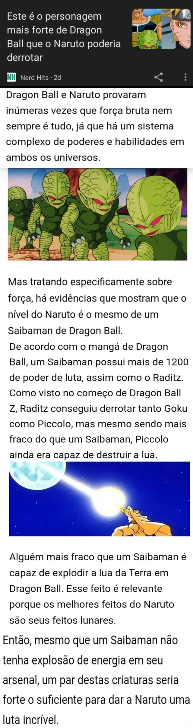 Dragon ball.do mais fraco ate o mais forte