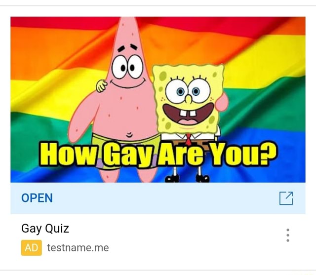 (de) ABRIR [A Quiz Diversão Qual Personagem Gay é Você? Faça o teste e  descubra Anúncio I testname.me Jounin React há dia Salveee galera!! Início  Shorts Inscrições Biblioteca - iFunny Brazil