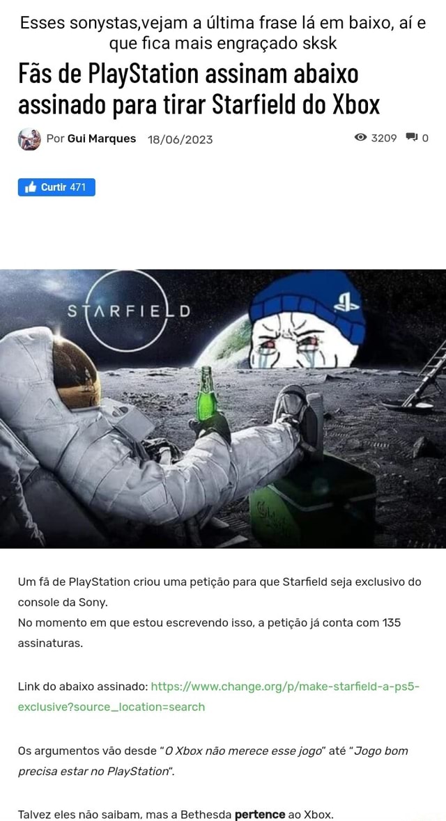 Esses vejam sonystas, a última frase lá em baixo, aí e que fica mais  engraçado sksk