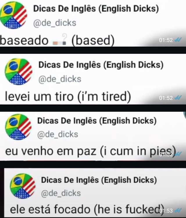 Dicas De Inglês (English Dicks) on X:  / X