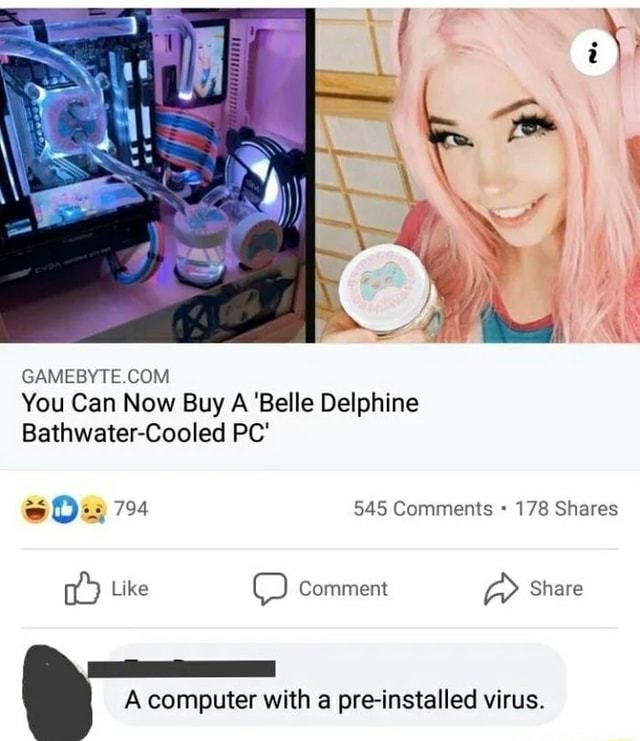 You Can Now Buy A 'Belle Delphine Bathwater-Cooled PC