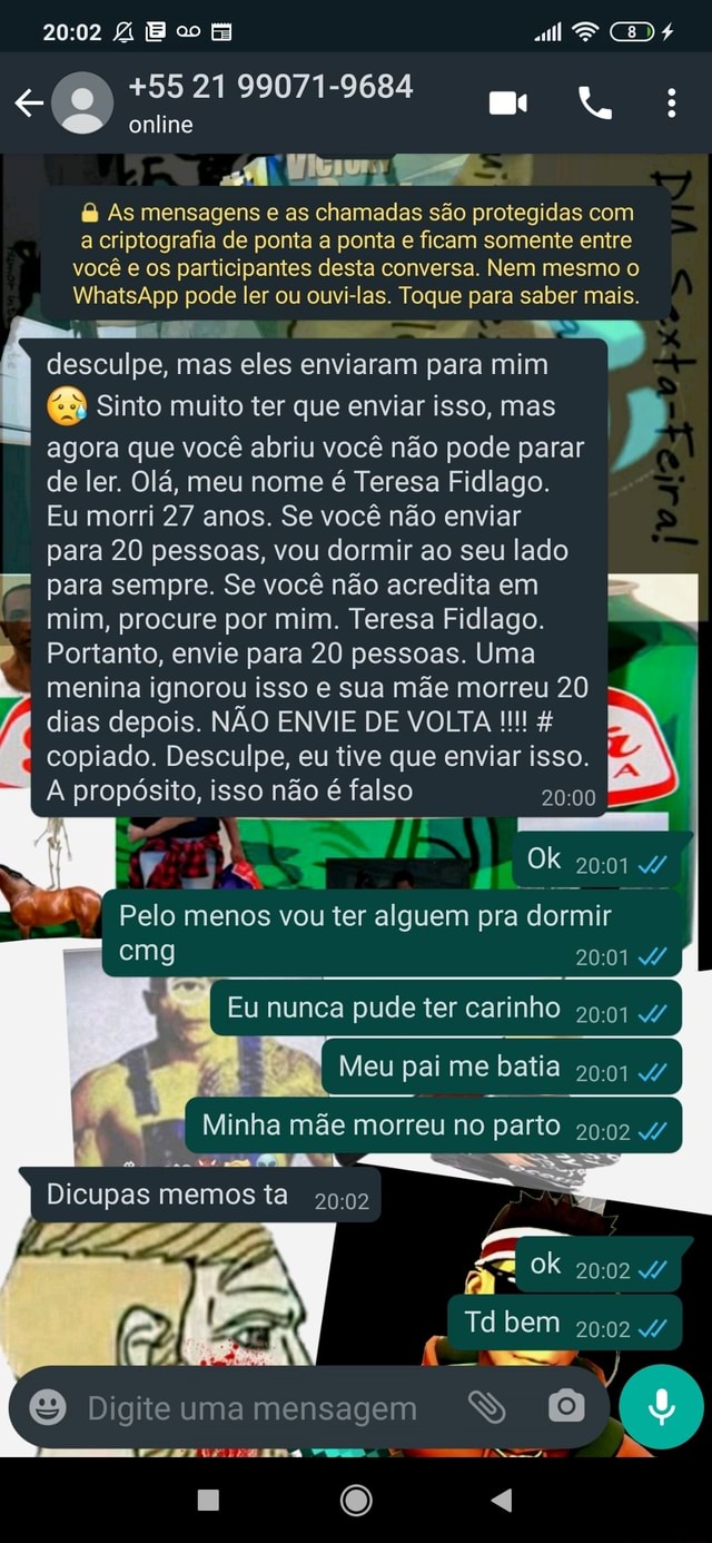 Outra? 56 mozão oi vida Se eu ficasse em coma por 20 anos, aí quando eu  acordasse, você jé estaria com outra pessoa, você voltaria comigo ou  ficaria com a - iFunny Brazil