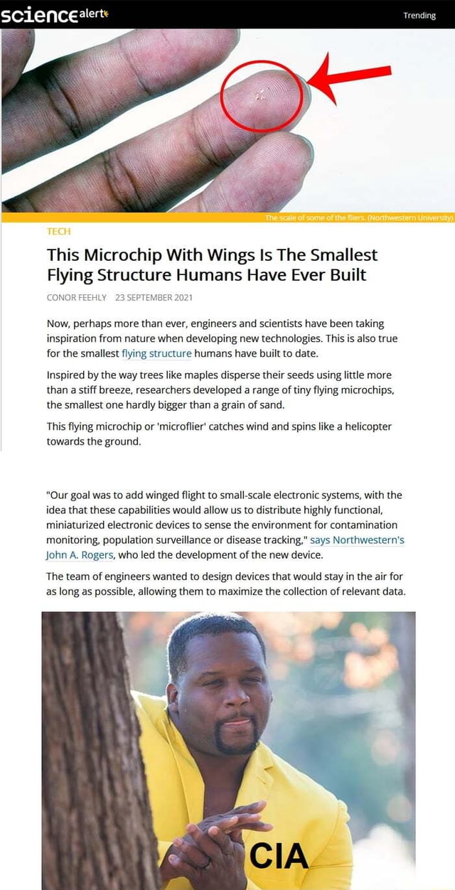 Science Trending This Microchip With Wings Is The Smallest Flying
