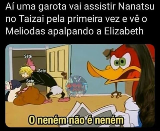 Ai uma garota vai assistir Nanatsu no Taizai pela primeira veze vê o  Meliodas apalpando a Elizalbeth neném - iFunny Brazil