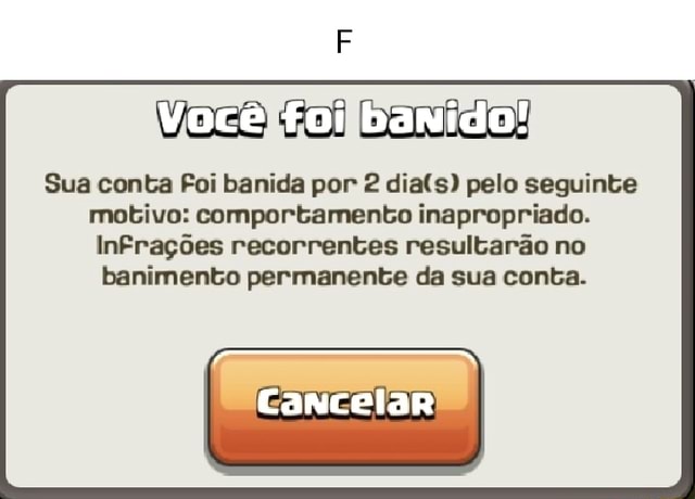 Kkkkkk zerei a vida Você foi banido! Sua conta foi banida por 2 pelo  seguinte motivo