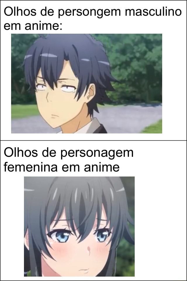 Personagens masculinos nos animes - iFunny Brazil