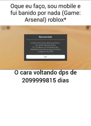 COMO SER BANIDO DO ROBLOX (tomei aviso de ban) 