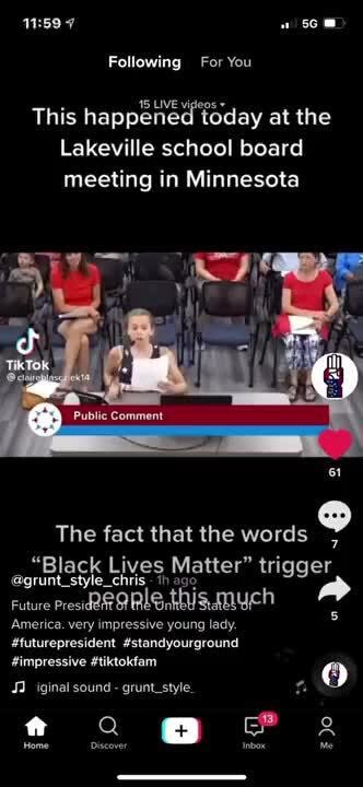 9yo tells school board to shove their BLM nonsense up their ass - Following For You This happened today at the Lakeville school board meeting in Minnesota The fact that the words 7 "Black Lives Matter" trigger th Future Presid@ ple, thisanuch "America. very impressive young lady. 'futurepresident 4standyourground impressive #tiktokfam iginal sound - grunt_style ft o * - iFunny Brazil