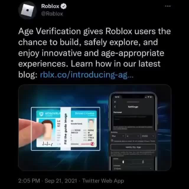 Roblox - Age Verification gives Roblox users the chance to build