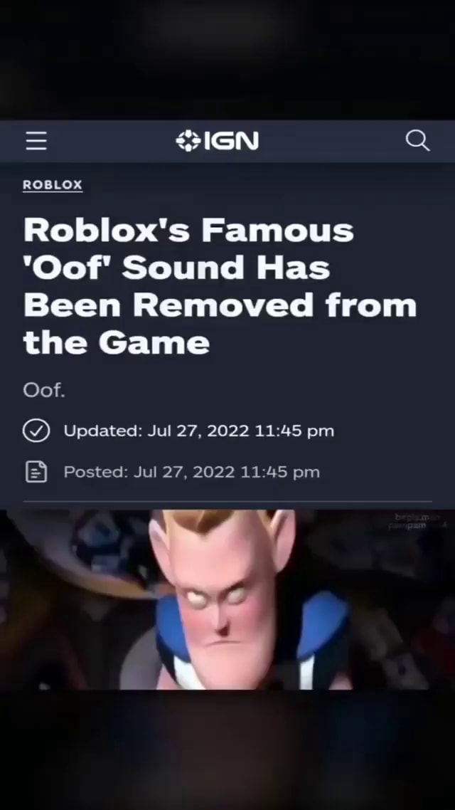 IGN on X: The Roblox oof sound, which became famous not just