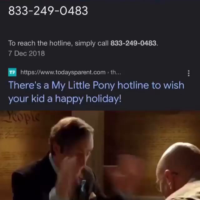 There's a My Little Pony hotline to wish your kid a happy holiday