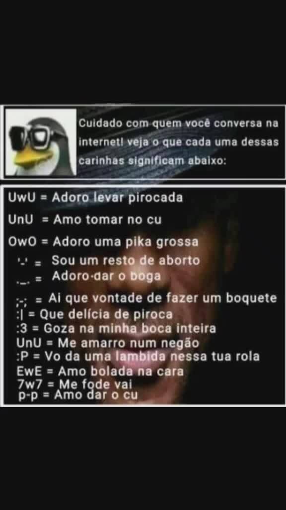 NÃO TENHA MEDO DA INTERNET! Entenda o que cada uma dessai- carinhas  significa!!!!! UwlU= QUERO UMA