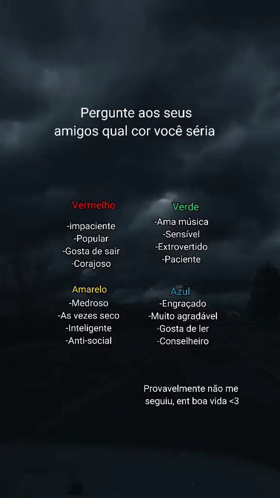 Pergunte seus amigos qual sua personalidade🤔