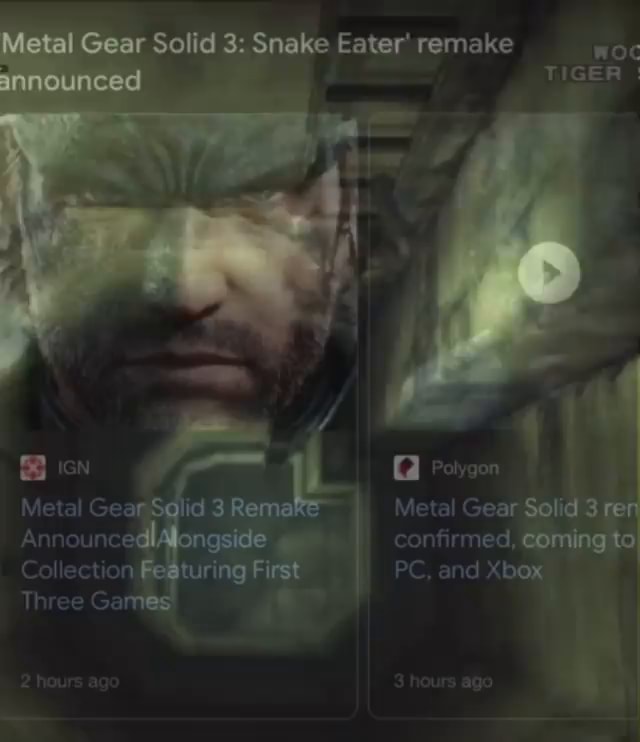 Metal Gear Solid 3 Remake Announced Alongside Collection Featuring First  Three Games