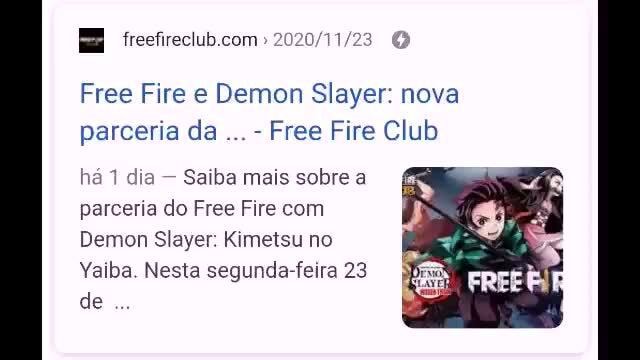 Free Fire e Demon Slayer: nova parceria da - Free Fire Club há
