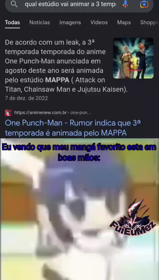 SEASON ONE PUNCH MAN SEASON 3 PRODUCTION BY MAPPA STUDIO - iFunny Brazil