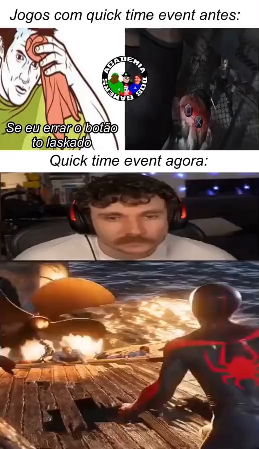 Jogos com quick time event antes: Se eu err to ta Quick time event ...